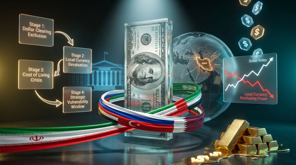 dollar weaponization in Iran conflict infographic