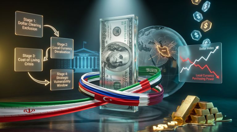 dollar weaponization in Iran conflict infographic