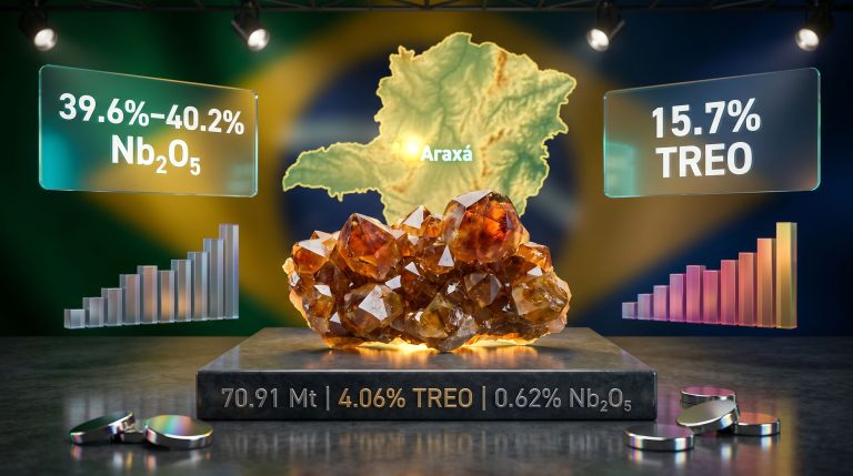 St George Araxá niobium and rare earth flotation results infographic