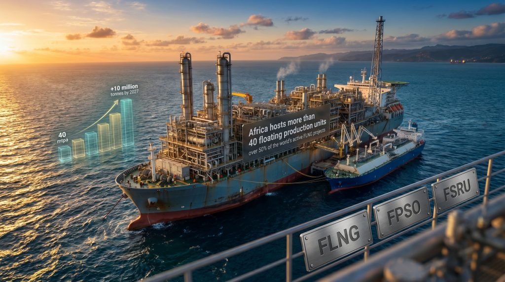floating LNG vessels in Africa offshore terminal
