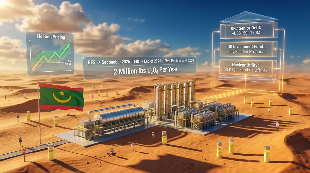Aura Energy Tiris uranium project nuclear utility deal infographic