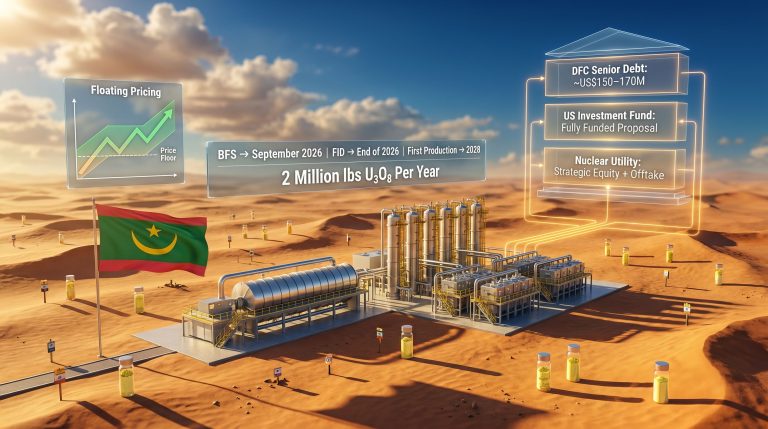 Aura Energy Tiris uranium project nuclear utility deal infographic