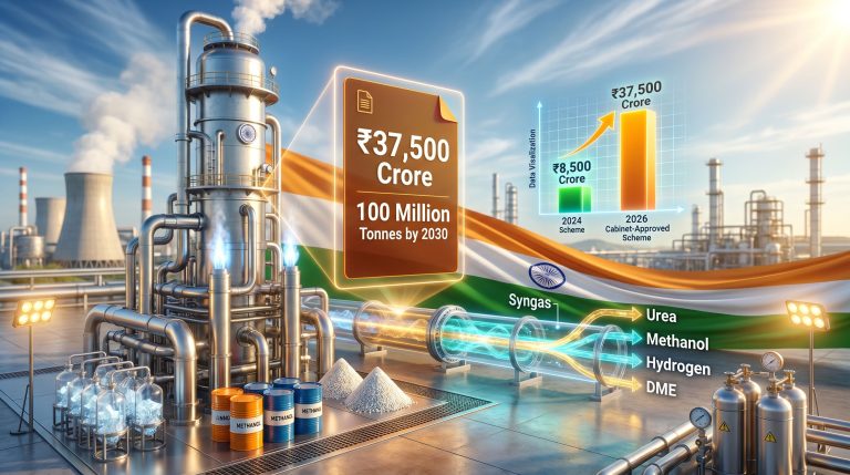 Coal Ministry gasification project incentives infographic on syngas expansion