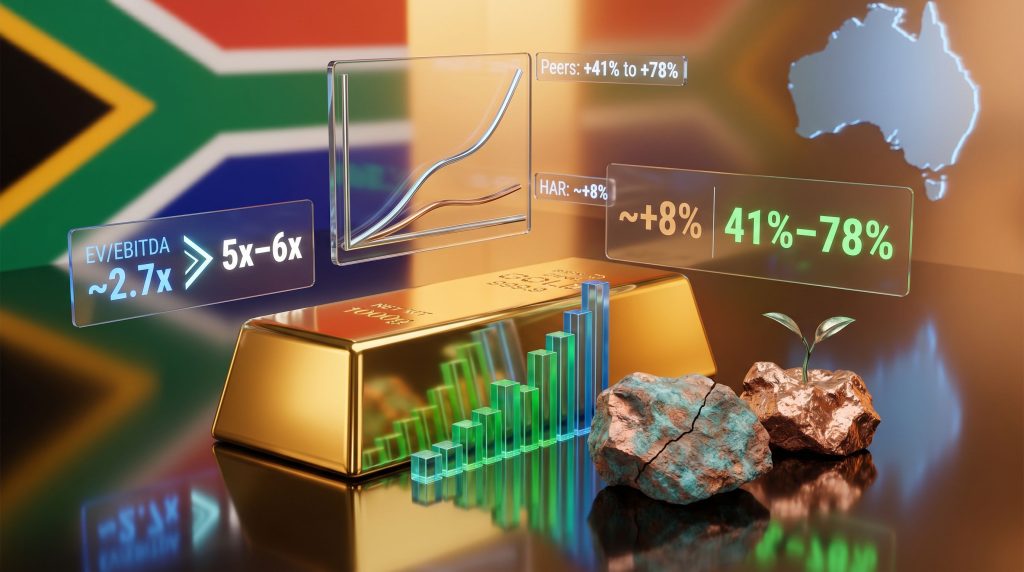 Harmony Gold ignored by investors chart comparison