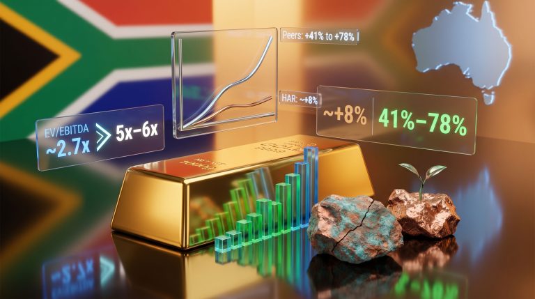 Harmony Gold ignored by investors chart comparison