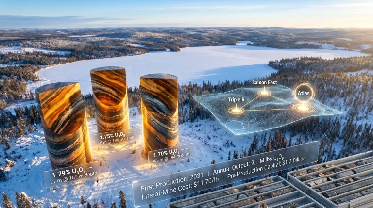 Paladin Energy Atlas uranium discovery at Patterson Lake South map