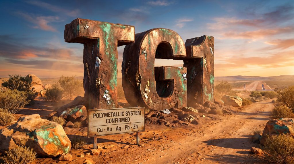 Techgen Metals Ltd-TG1-TGI polymetallic system confirmed in desert