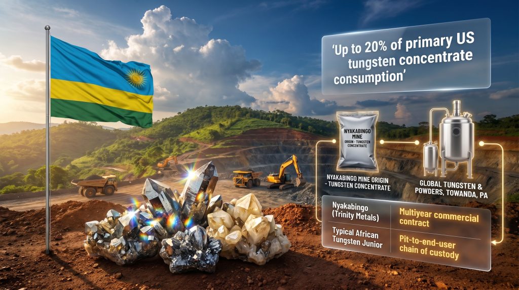 Trinity Metals US tungsten concentrate supply infographic