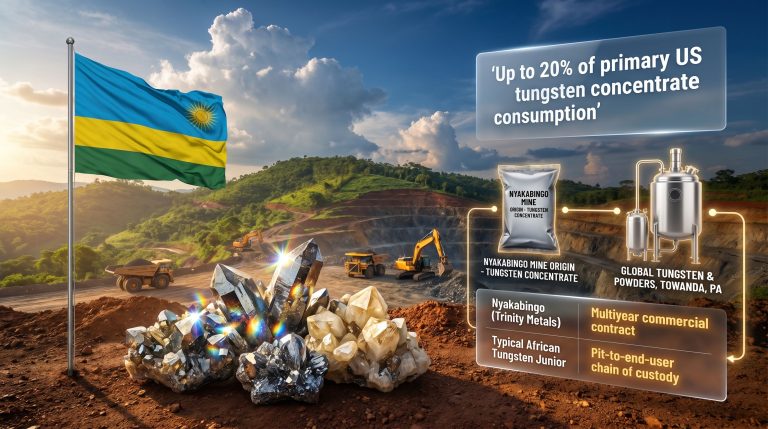 Trinity Metals US tungsten concentrate supply infographic