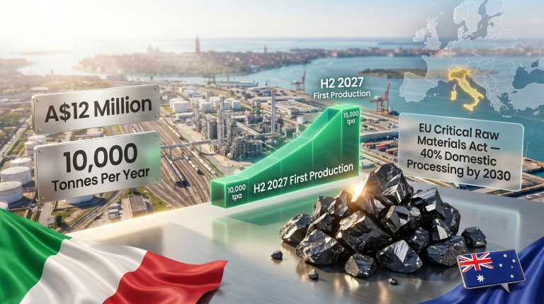 International Graphite Alkeemia Italy graphite processing hub infographic