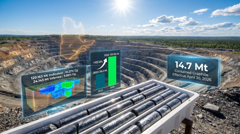 Lac Tétépisca graphite project resource estimate infographic