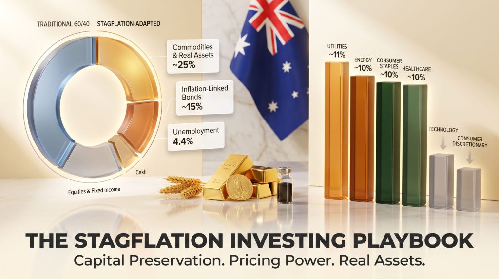 stagflation investing playbook in Australia infographic