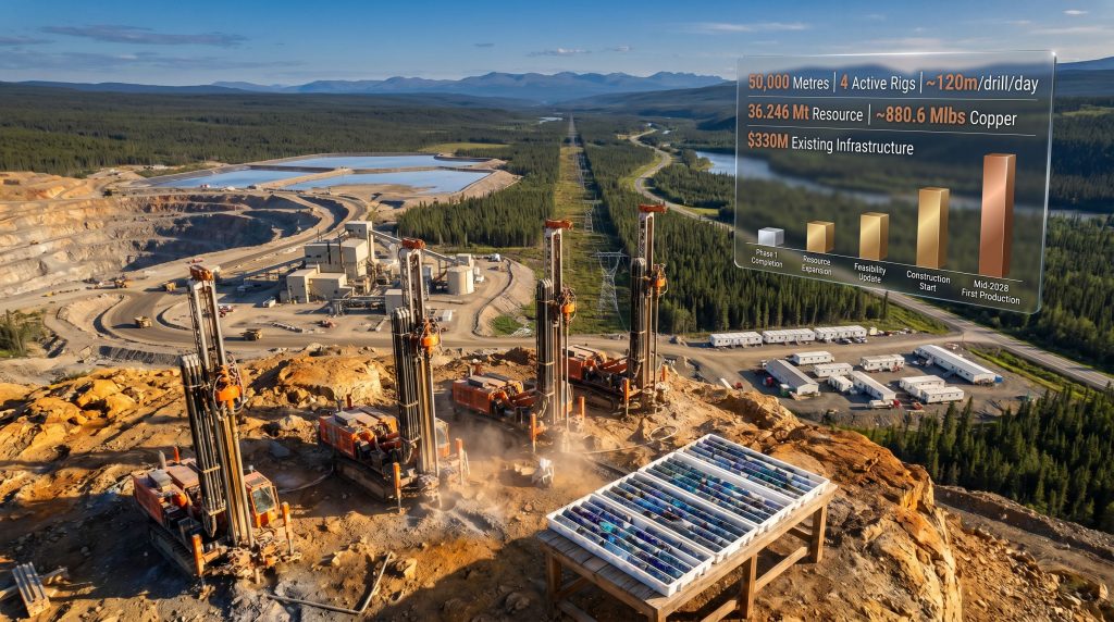 Selkirk Copper Minto Phase 2 drill program rigs