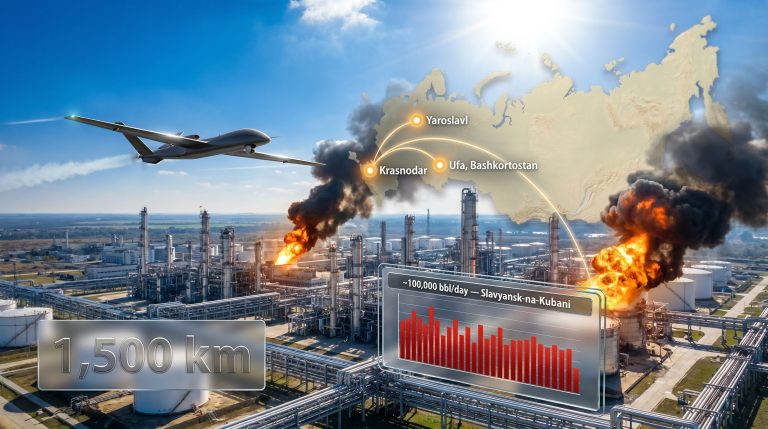 Ukraine hits two Russian oil refineries map graphic