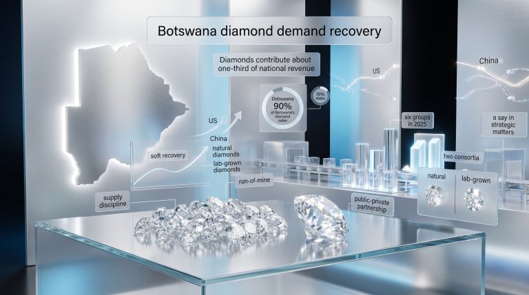 Botswana diamond demand recovery infographic display