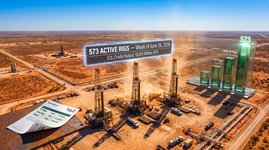 US oil and gas rig count infographic