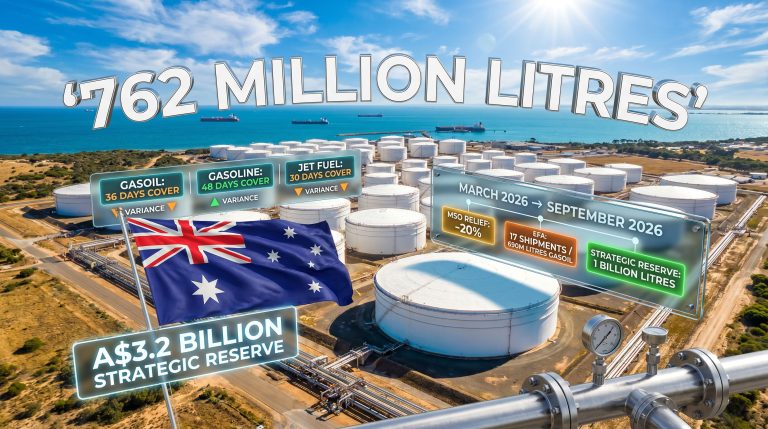 Australia extends fuel stockpile relief infographic