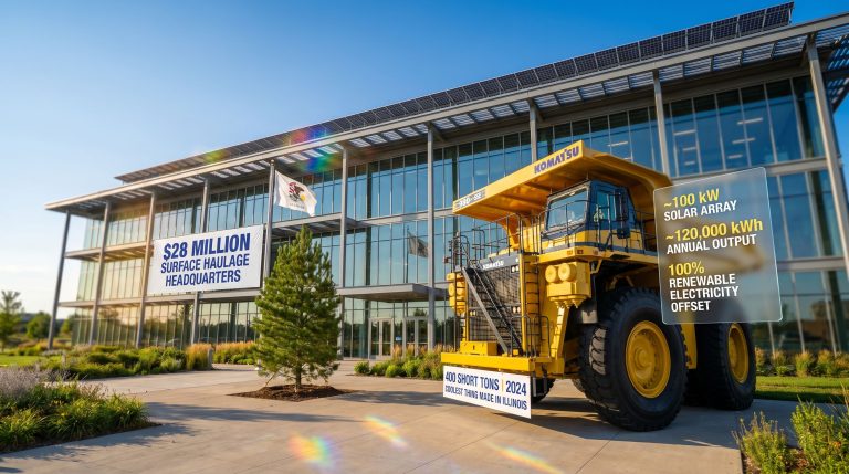 Komatsu Peoria facility grand opening headquarters exterior