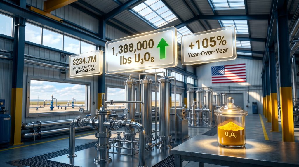 US uranium production up again infographic in plant