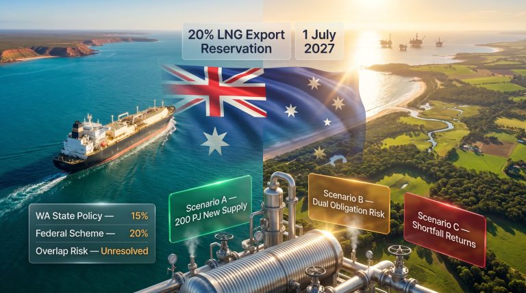 Australia gas reservation scheme Woodside LNG policy graphic
