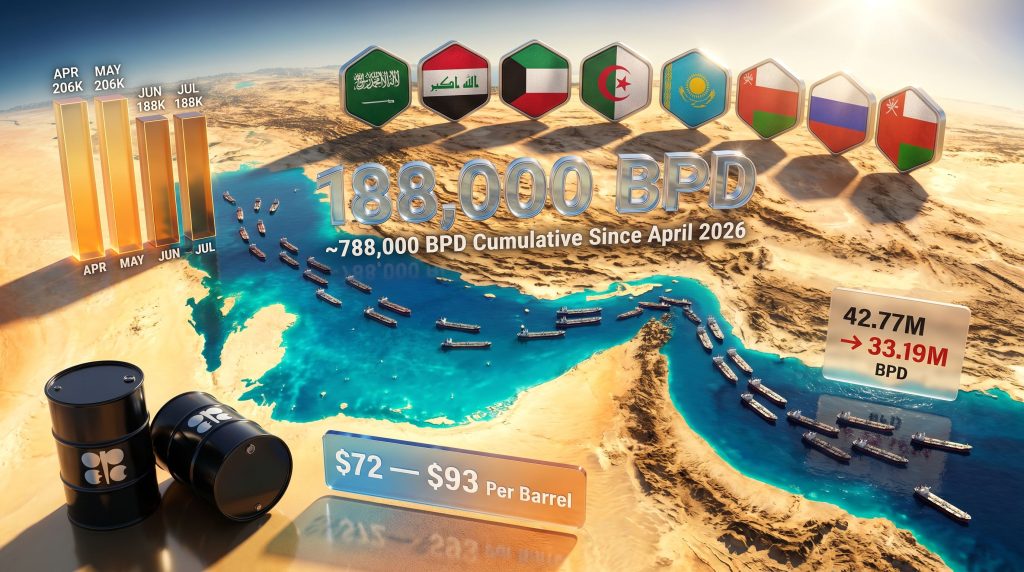 OPEC+ oil output hike in July infographic