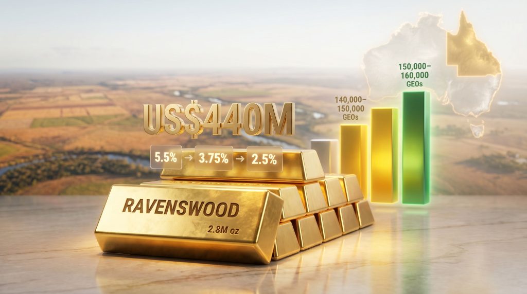 Triple Flag Ravenswood gold stream buy infographic