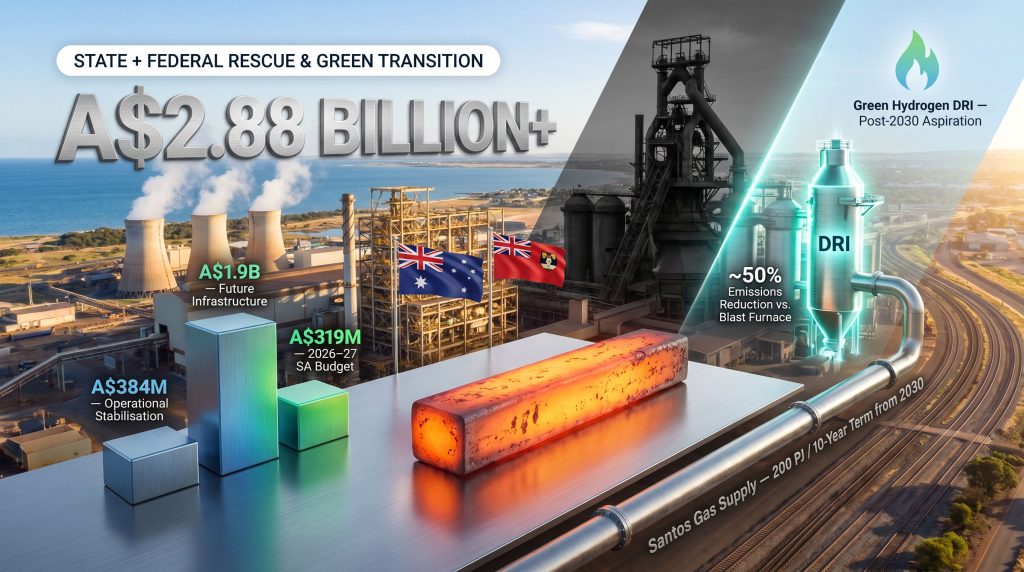 Whyalla steelworks funding green transition infographic