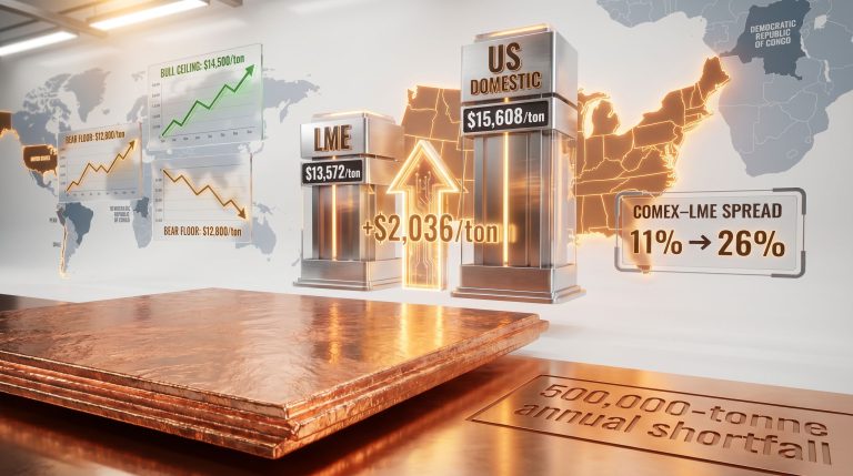 US copper tariffs and domestic price premium chart
