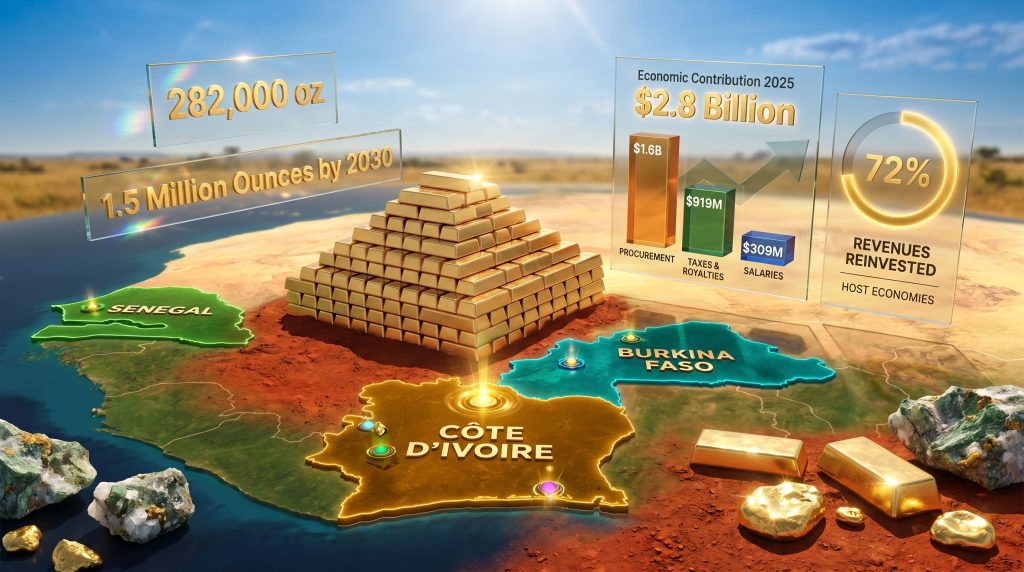 Endeavour Mining West Africa gold growth strategy infographic