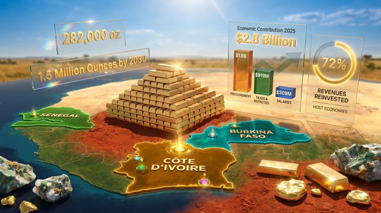 Endeavour Mining West Africa gold growth strategy infographic