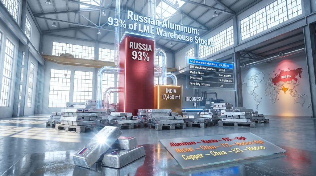 Russian aluminum share of LME stocks rebounds to 93% in May infographic