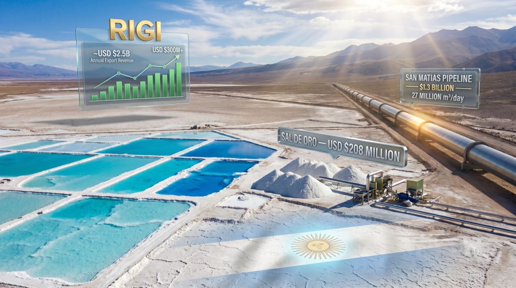 Argentina tax breaks for gas pipeline and lithium project infographic