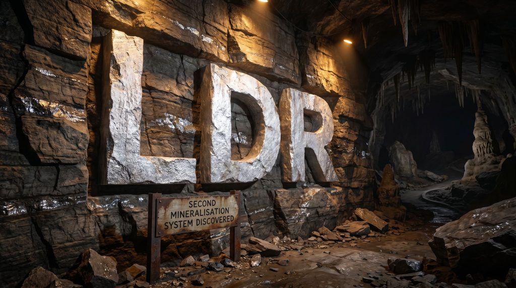 Lode Resources Ltd-LDR-LDR cave wall mineral discovery sign