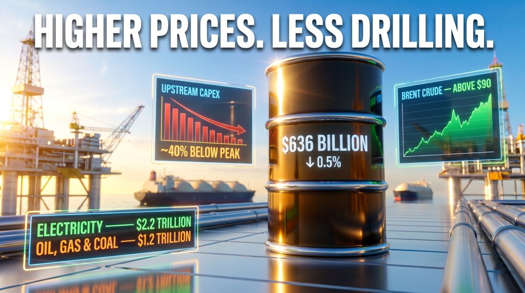 oil and gas investment decline despite higher prices infographic