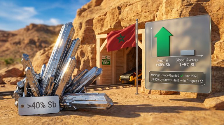 Xtract Morocco antimony project mining licence graphic