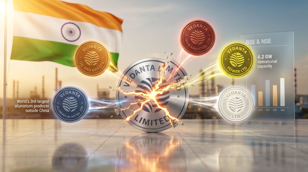 Vedanta demerger in India illustration
