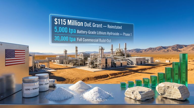 ABTC DoE grant for Tonopah lithium refinery infographic