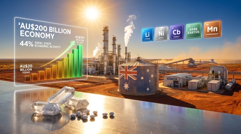 Western Australia critical minerals processing and downstream industries growth infographic