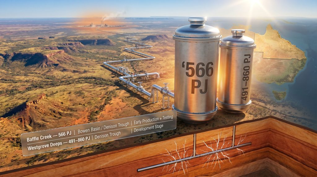 Denison Gas Queensland gas discovery pipeline graphic