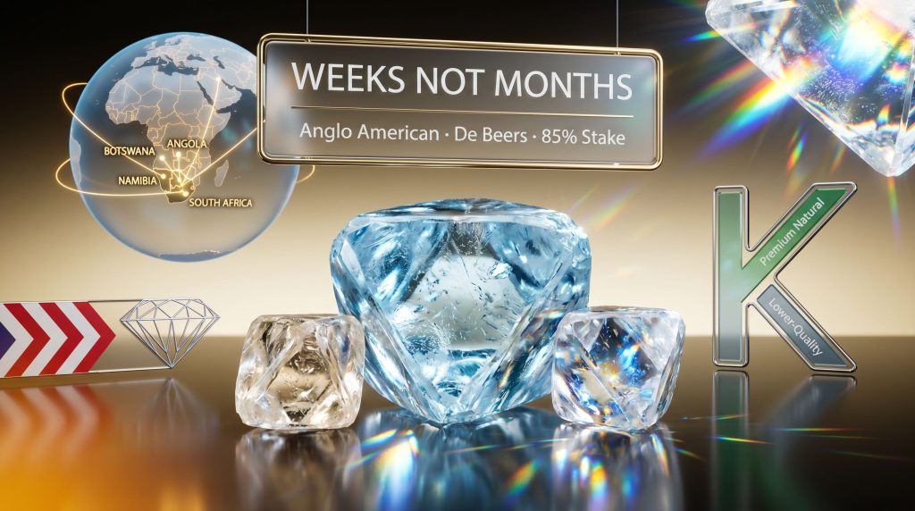 De Beers sale in weeks not months diamonds graphic