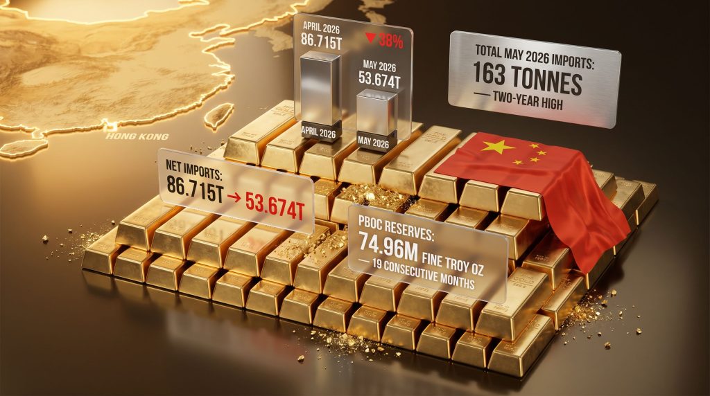 China gold imports via Hong Kong fell 38% chart