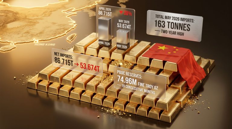 China gold imports via Hong Kong fell 38% chart