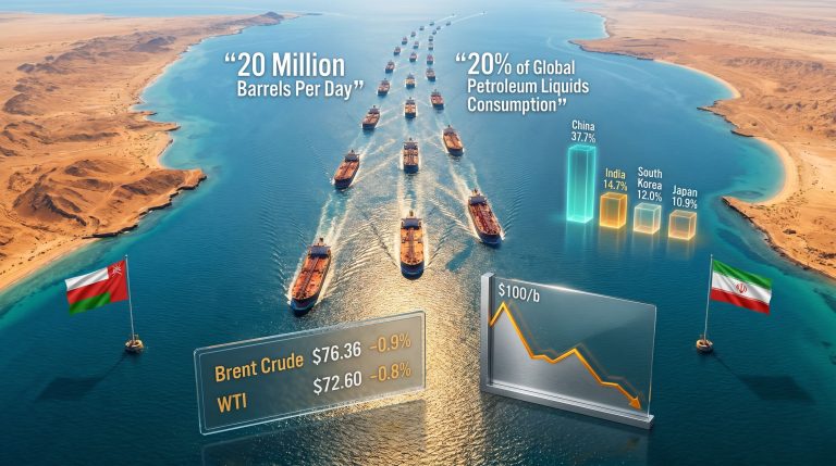 Oil prices and Strait of Hormuz oil flows infographic
