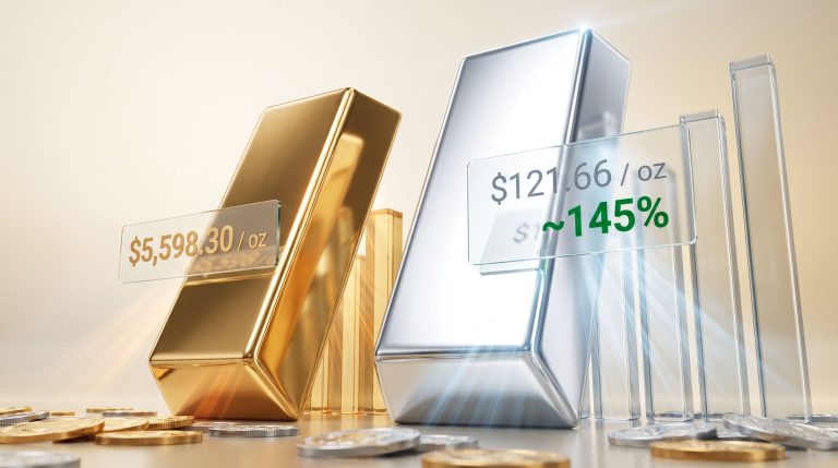 silver and gold all-time highs chart bars