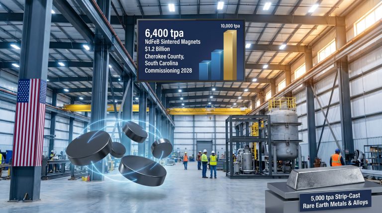 USA Rare Earth South Carolina magnet plant interior rendering