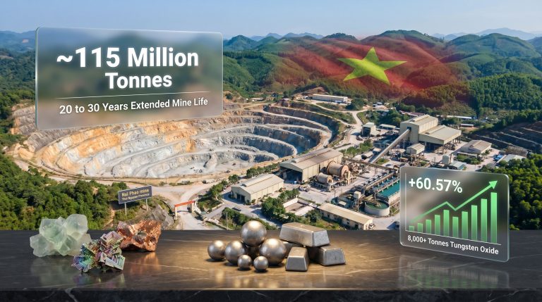 Masan Nui Phao tungsten mine expansion infographic