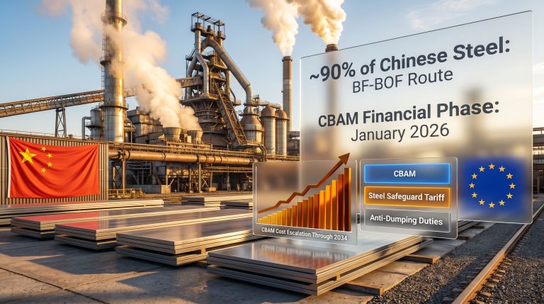 EU carbon tariff on China steel firms illustration