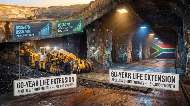 Tharisa underground mining transition life extension plan