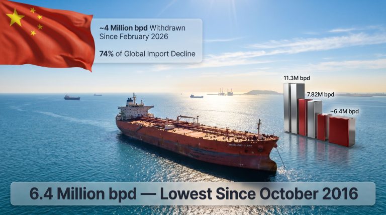 China crude oil imports fall in June chart