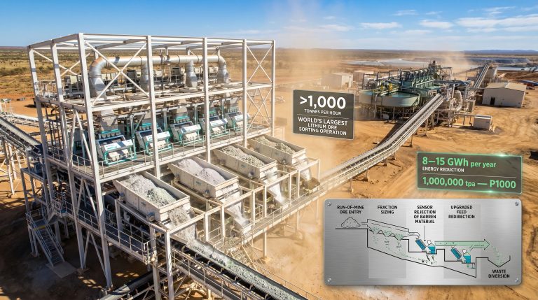 Pilgangoora P1000 ore sorting lithium operations facility